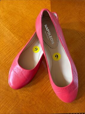 New Women’s red Leather Ballet Flats Napoleoni  Italy  - Size 9  eu40